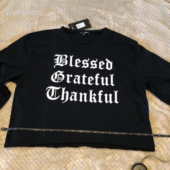 Blessed Grateful Thankful Cropped Top - Picture 6 of 9